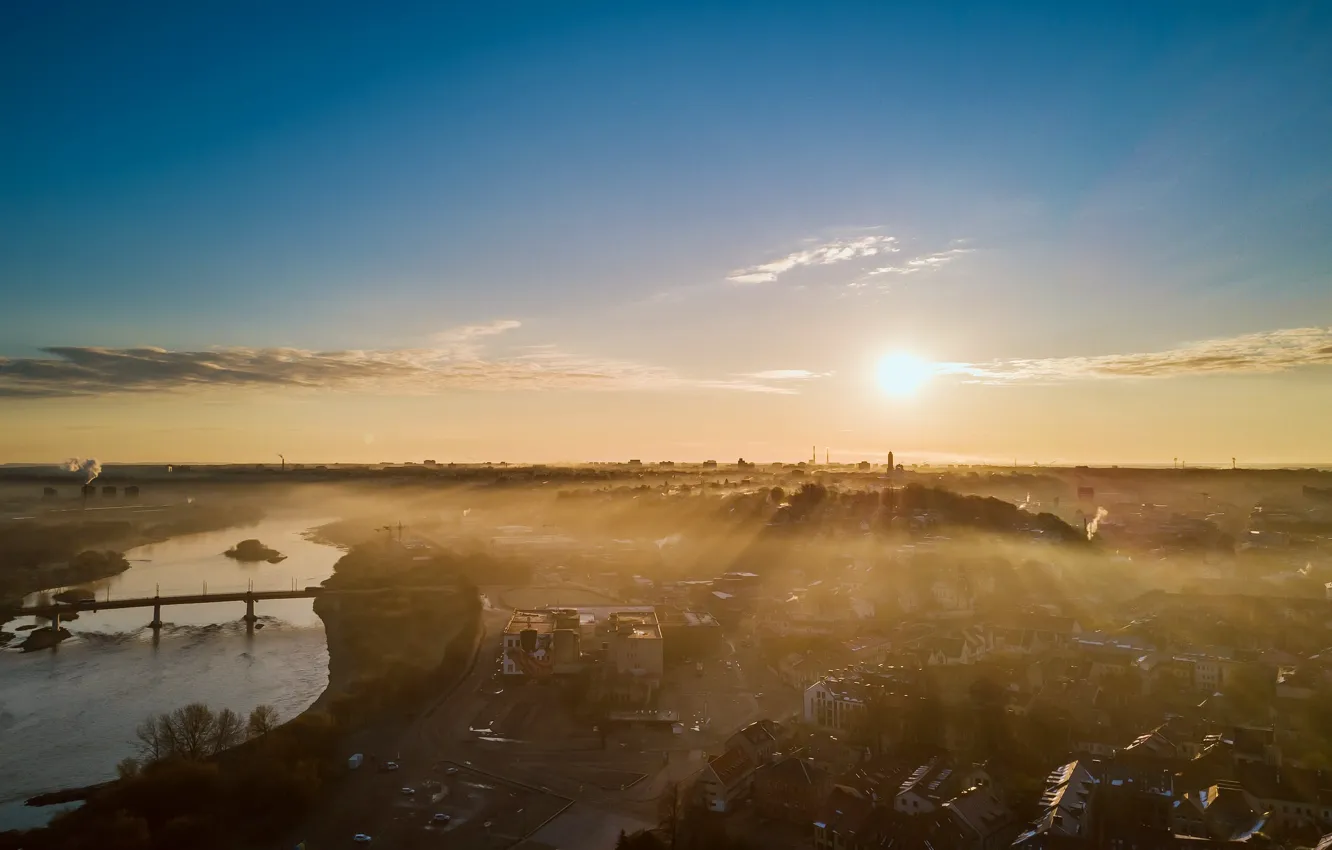 Photo wallpaper morning, Lithuania, Kaunas