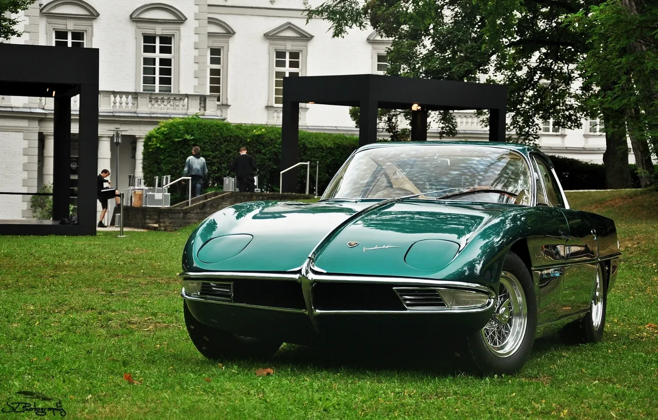 Photo wallpaper classic, lawn, 1963, Lamborghini 350 GTV