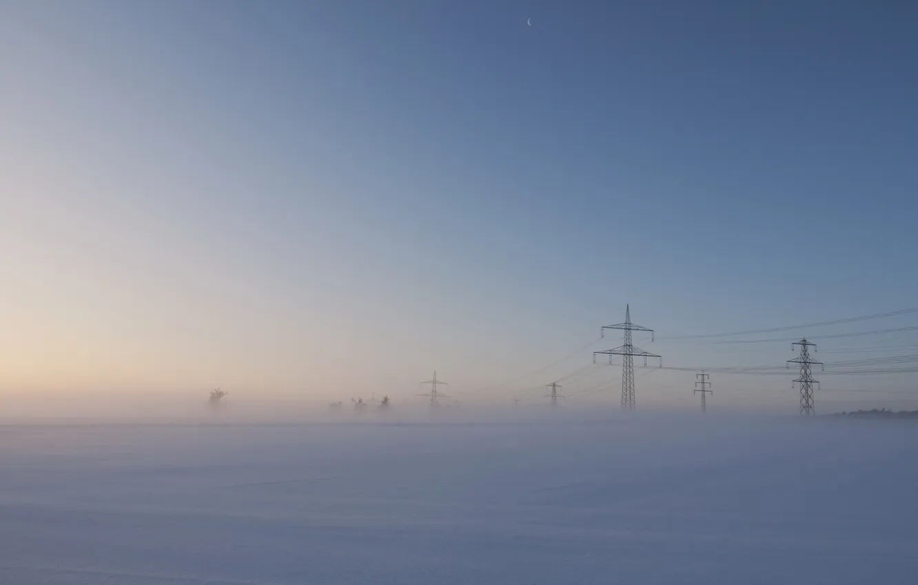 Photo wallpaper winter, field, landscape