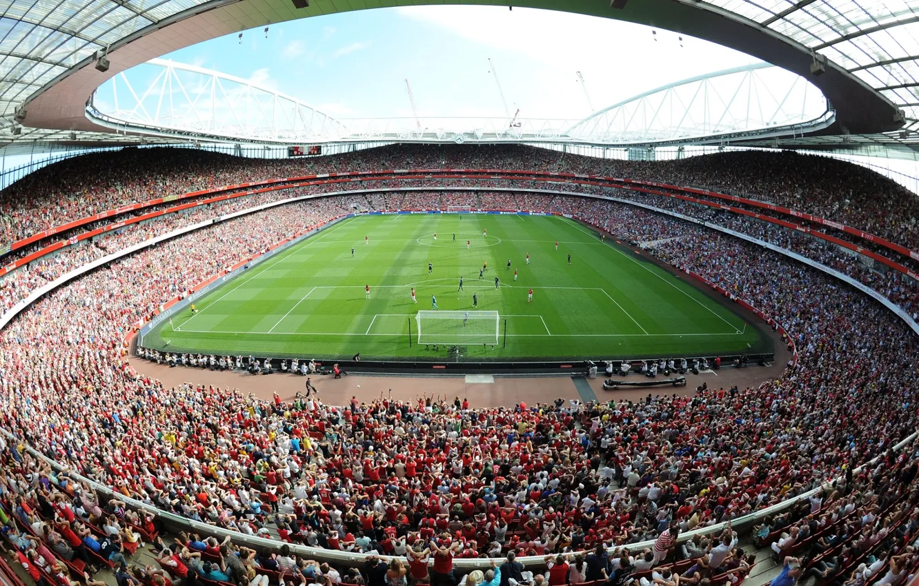 Photo wallpaper field, the sky, Arsenal, tribune, fans, stadium, Emirates, Arsenal