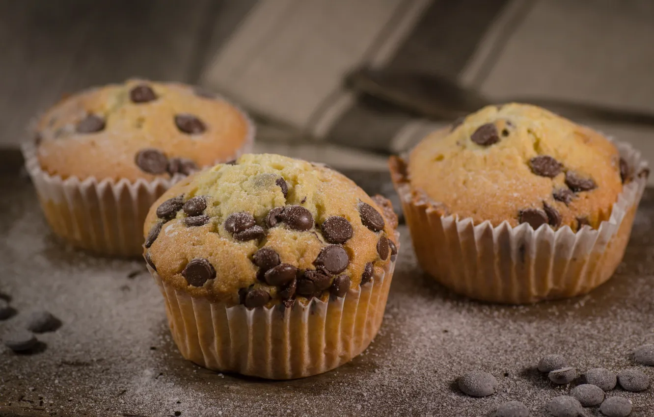 Photo wallpaper chocolate, cupcakes, muffins