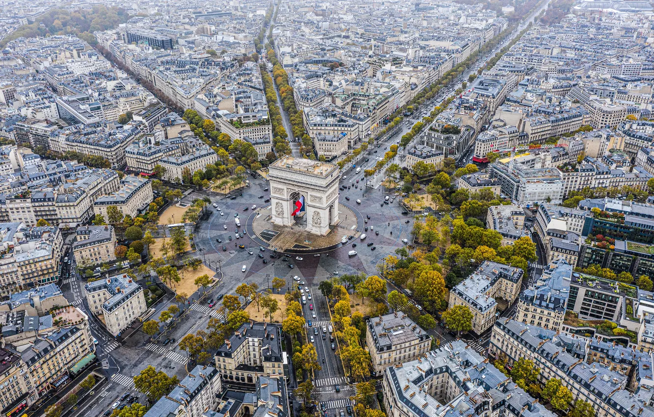 Photo wallpaper Paris, square, Place, street, national, Monument, monuments, Parisian