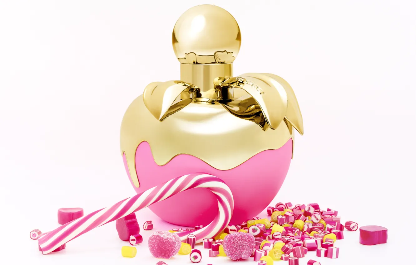 Photo wallpaper bottle, perfume, caramels, Nina Ricci
