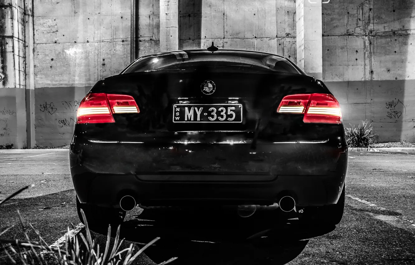 Photo wallpaper BMW, BMW, black, black, E90, The 3 series, 335