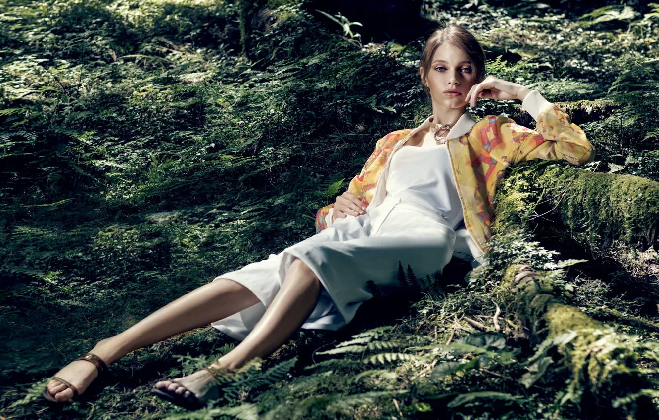 Photo wallpaper forest, look, pose, style, model