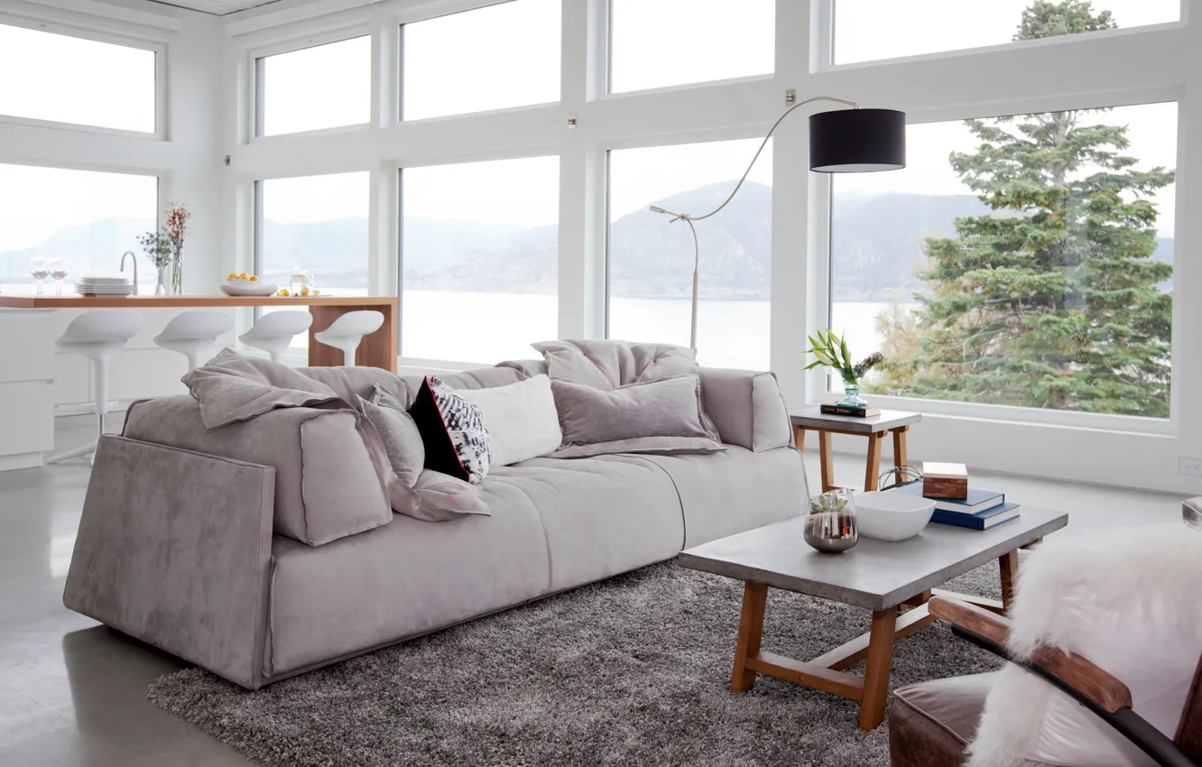 Photo wallpaper interior, kitchen, Canada, living room, dining room, by Ritchie Construction, Naramata Bench House, Penticton