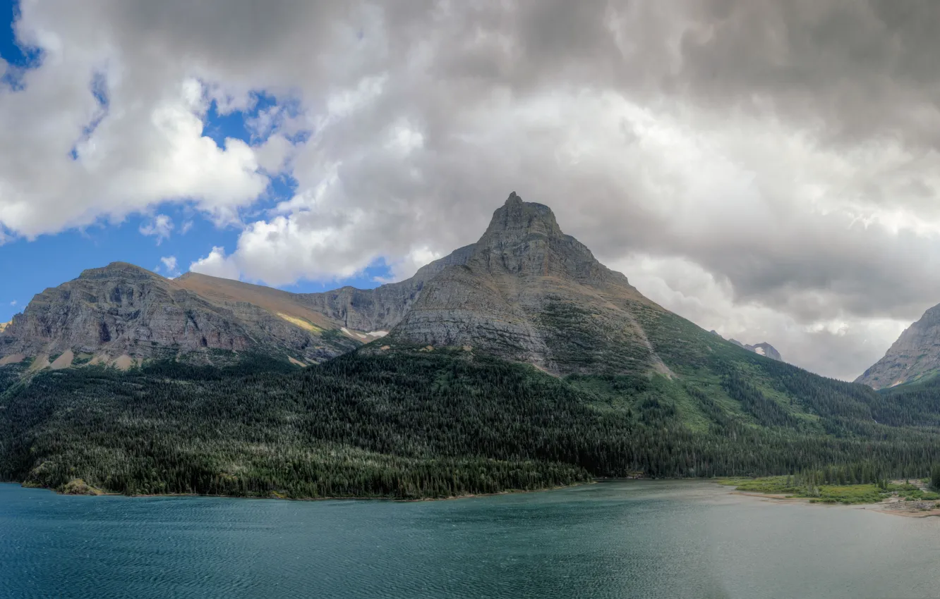 Photo wallpaper mountain, Montana, USA, Glacier national Park, lake St Mary
