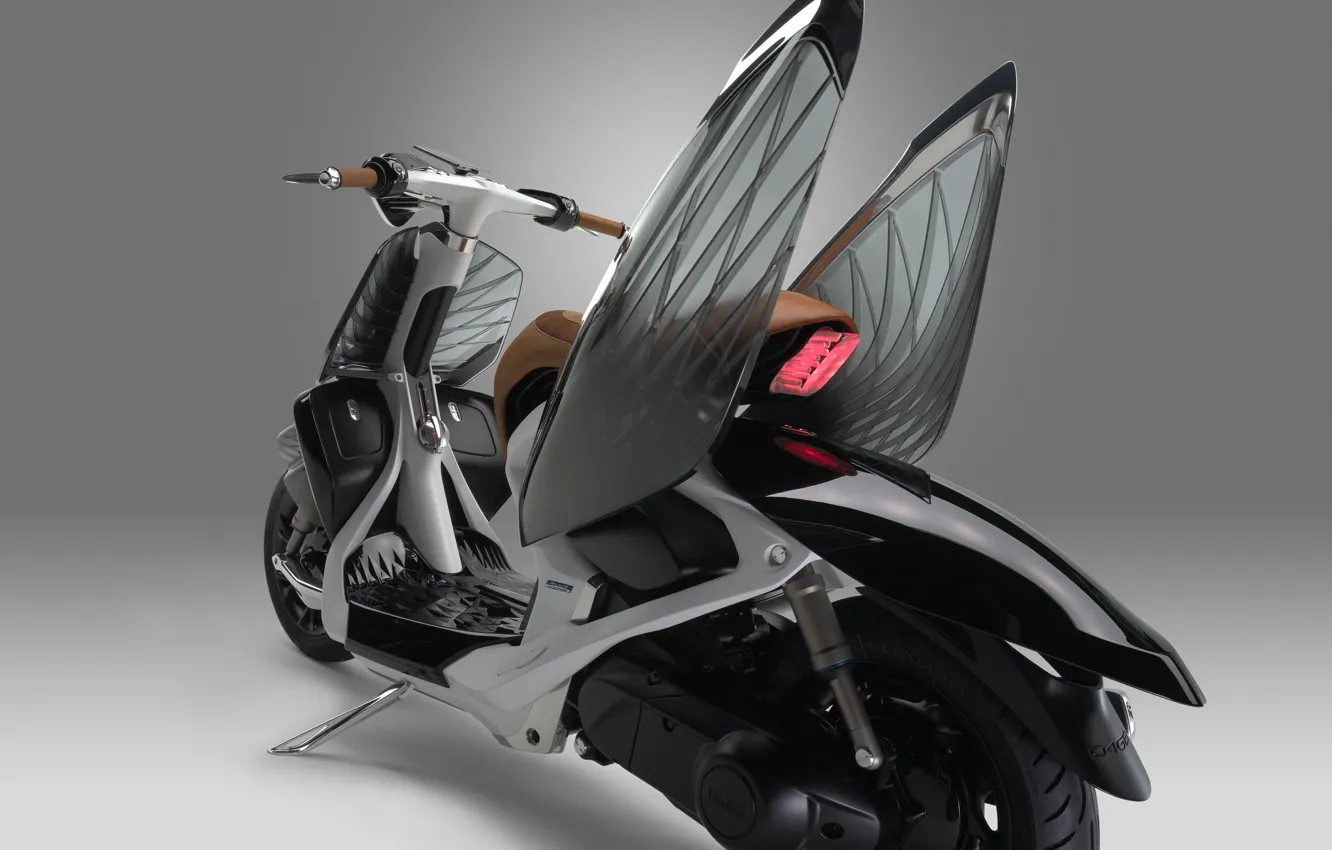 Photo wallpaper wallpaper, Yamaha, bike, retro, fairy, wings, butterfly, beautiful