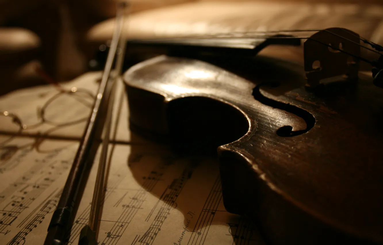 Photo wallpaper notes, music, violin