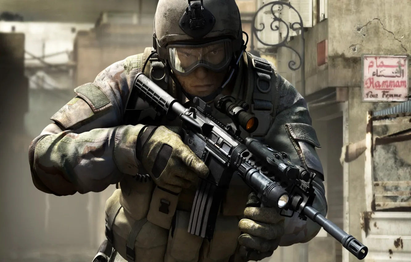 Photo wallpaper weapons, war, soldiers, SOCOM 4: US Navy SEALs