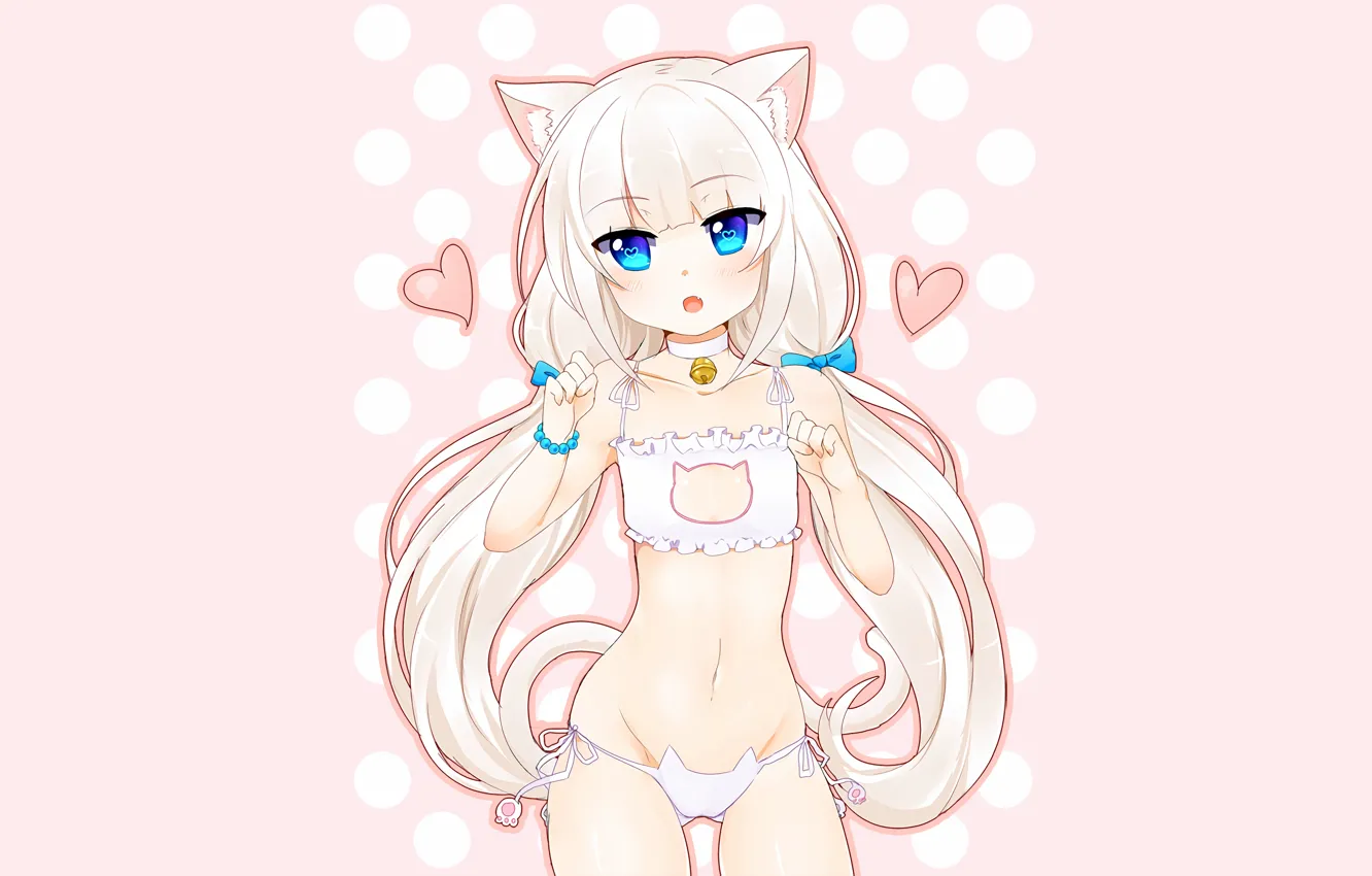 Photo wallpaper girl, sexy, cleavage, long hair, boobs, anime, beautiful, pretty