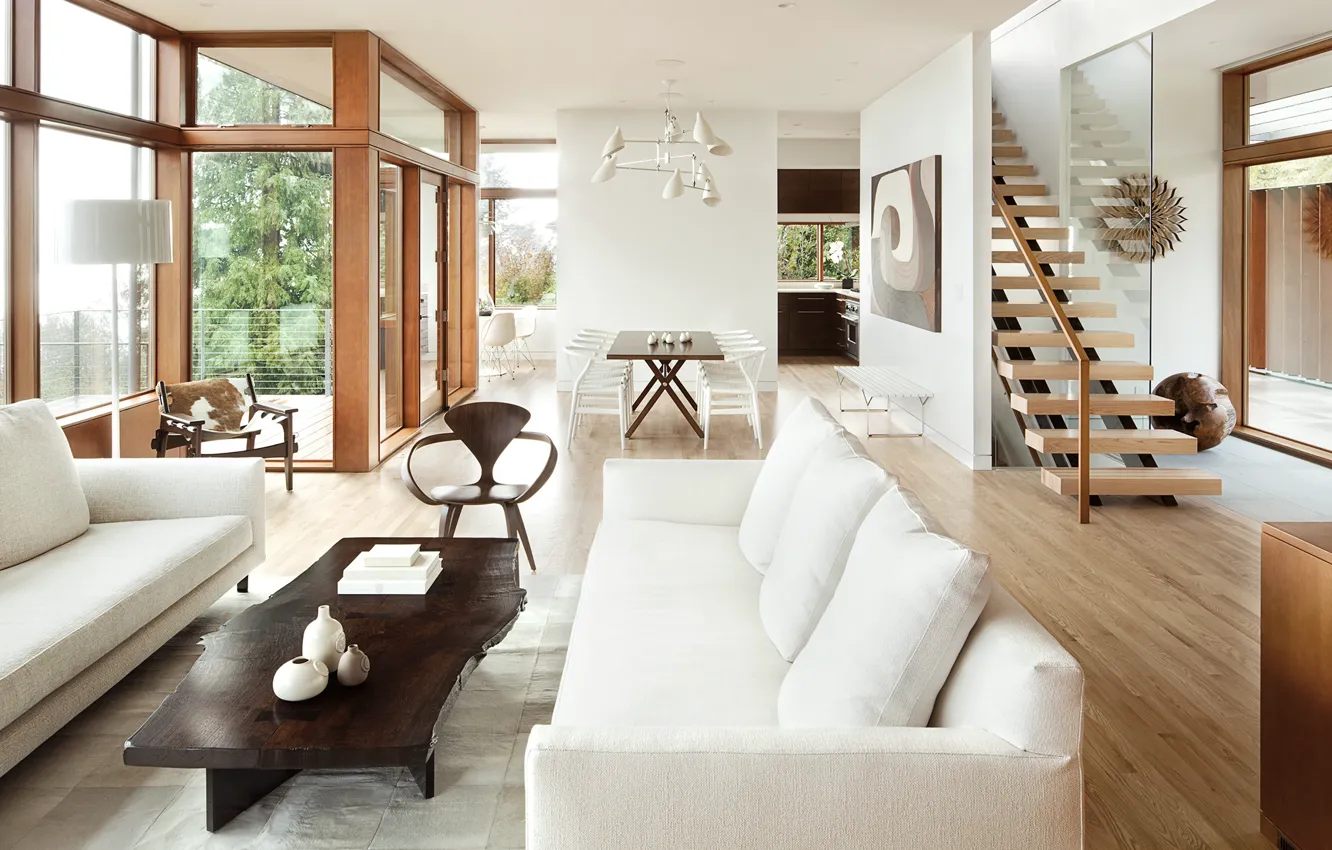 Photo wallpaper design, style, interior, kitchen, Oregon, living room, dining room, Oregon
