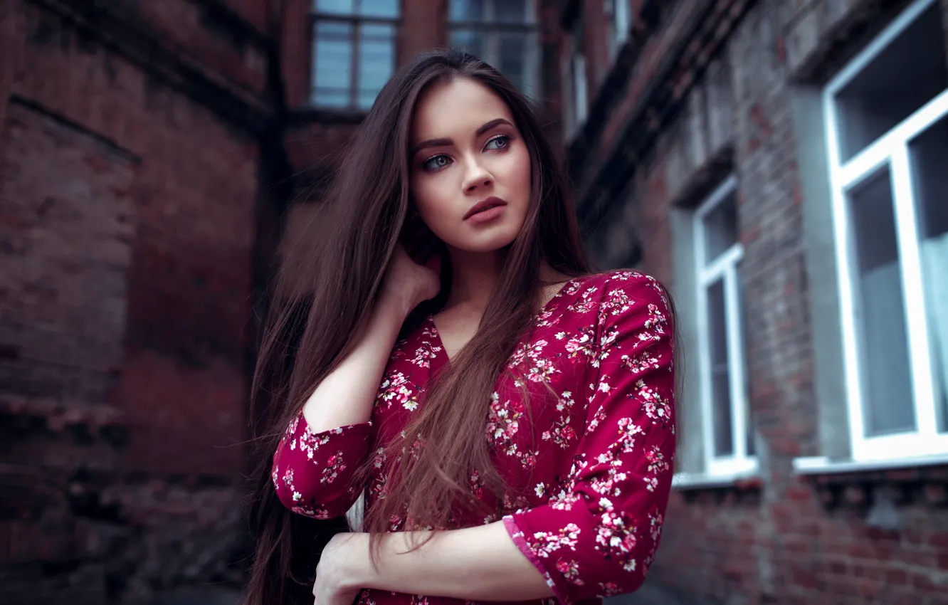 Photo wallpaper girl, hair, figure, dress, Lenar Abdrakhmanov, Lenar Abdrakhmanov