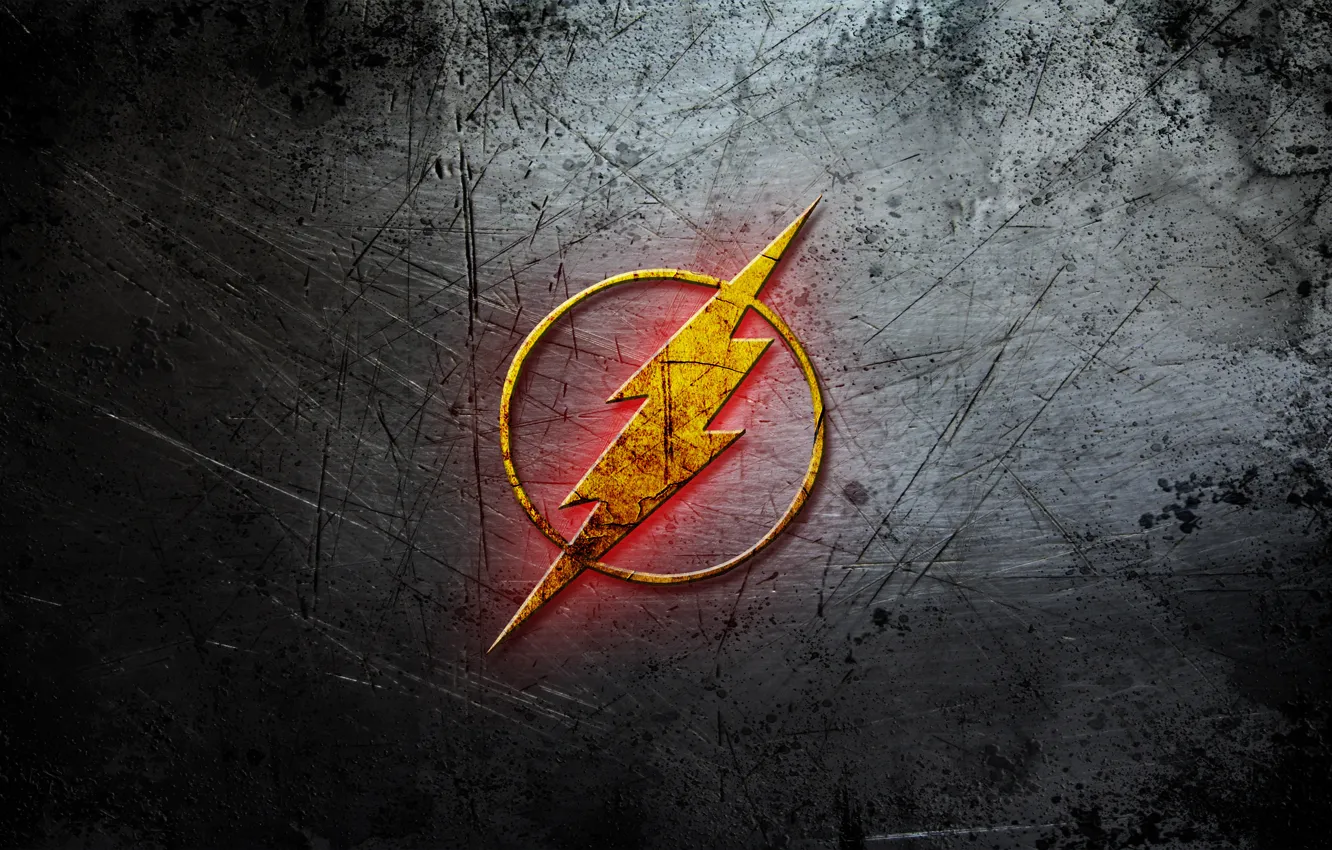 Photo wallpaper metal, logo, flash