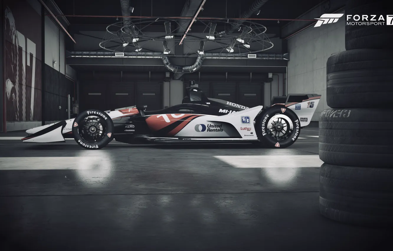 Photo wallpaper HDR, Honda, game, IndyCar, FM7, UHD, Forza Motorsport 7, 4k