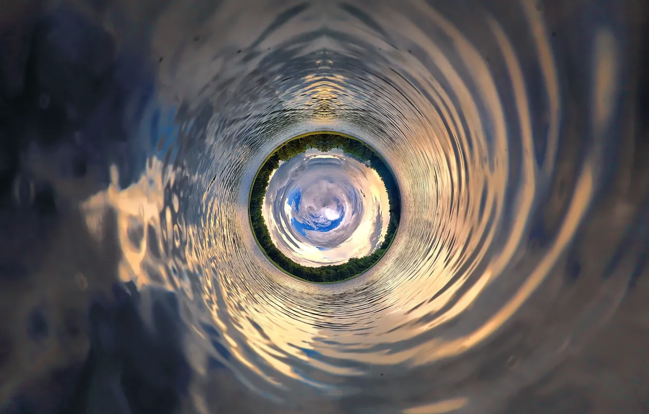 Photo wallpaper water, ring, well