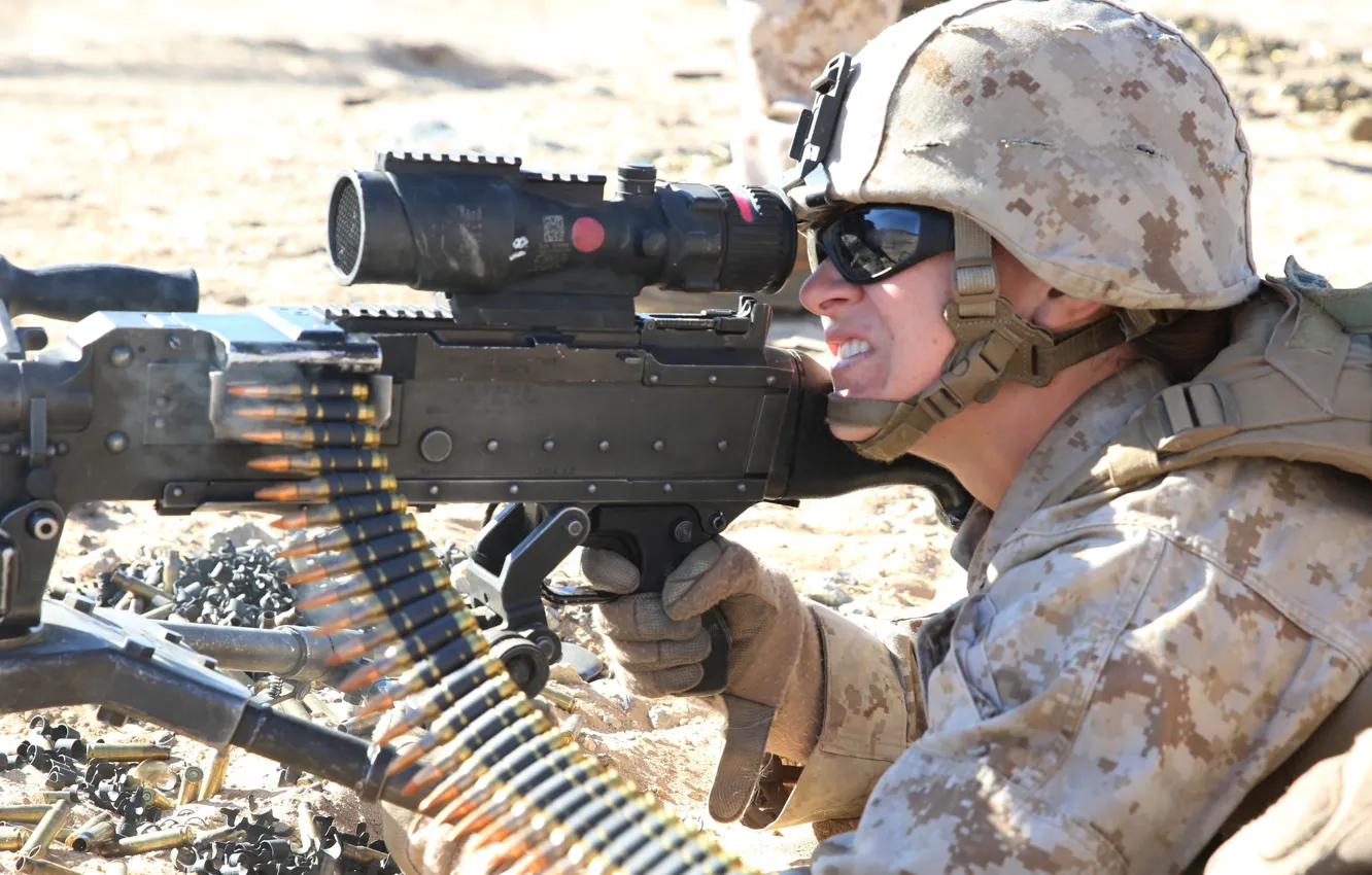 Photo wallpaper gun, soldier, weapon, pearls, machine gun