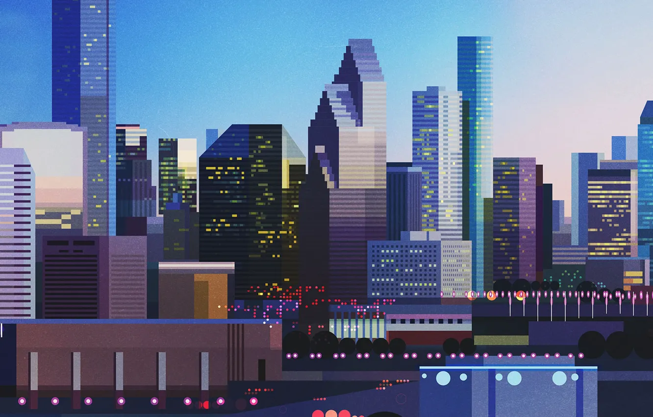 Photo wallpaper city, the city, style, building, home, minimalism, skyscrapers, art