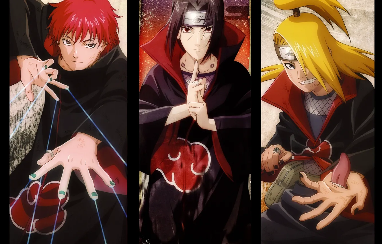Photo wallpaper look, hand, cloak, Naruto, ring, gesture, grin, ninja