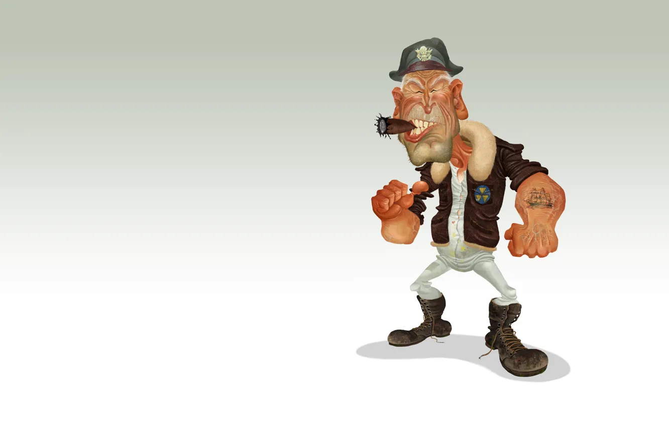 Photo wallpaper art, cigar, tattoo, Concept art, Illustration, Concept Art, soldier, MONSTERS VS ALIENS