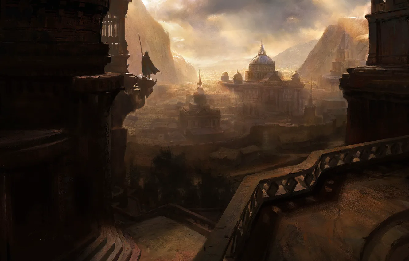 Photo wallpaper the city, building, art