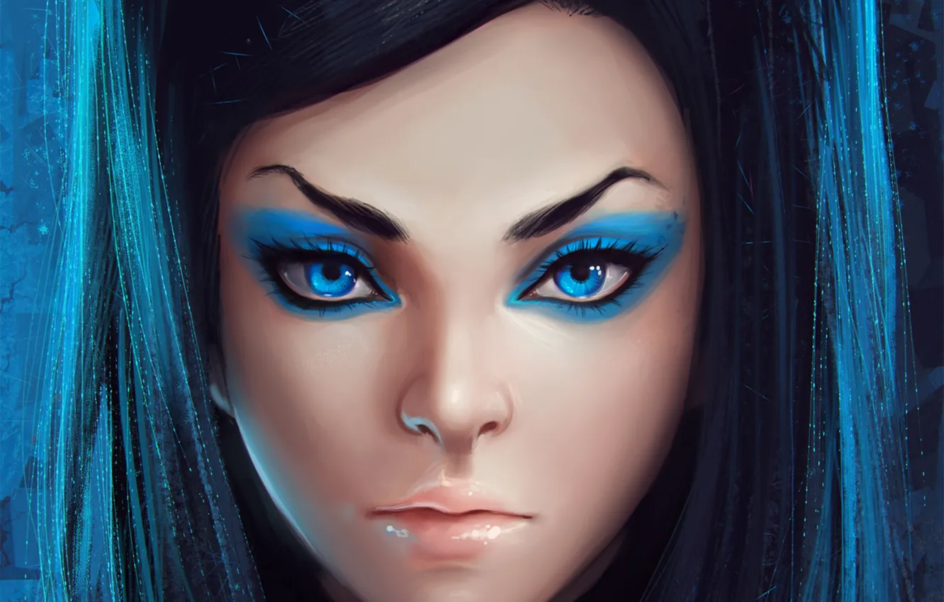 Photo wallpaper eyes, look, girl, makeup, art