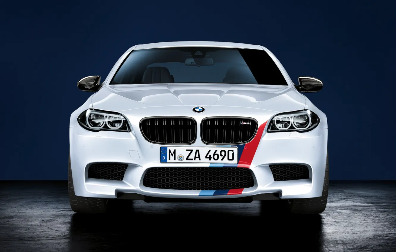 Photo wallpaper BMW, white, front, F10, Performance, 5 Series