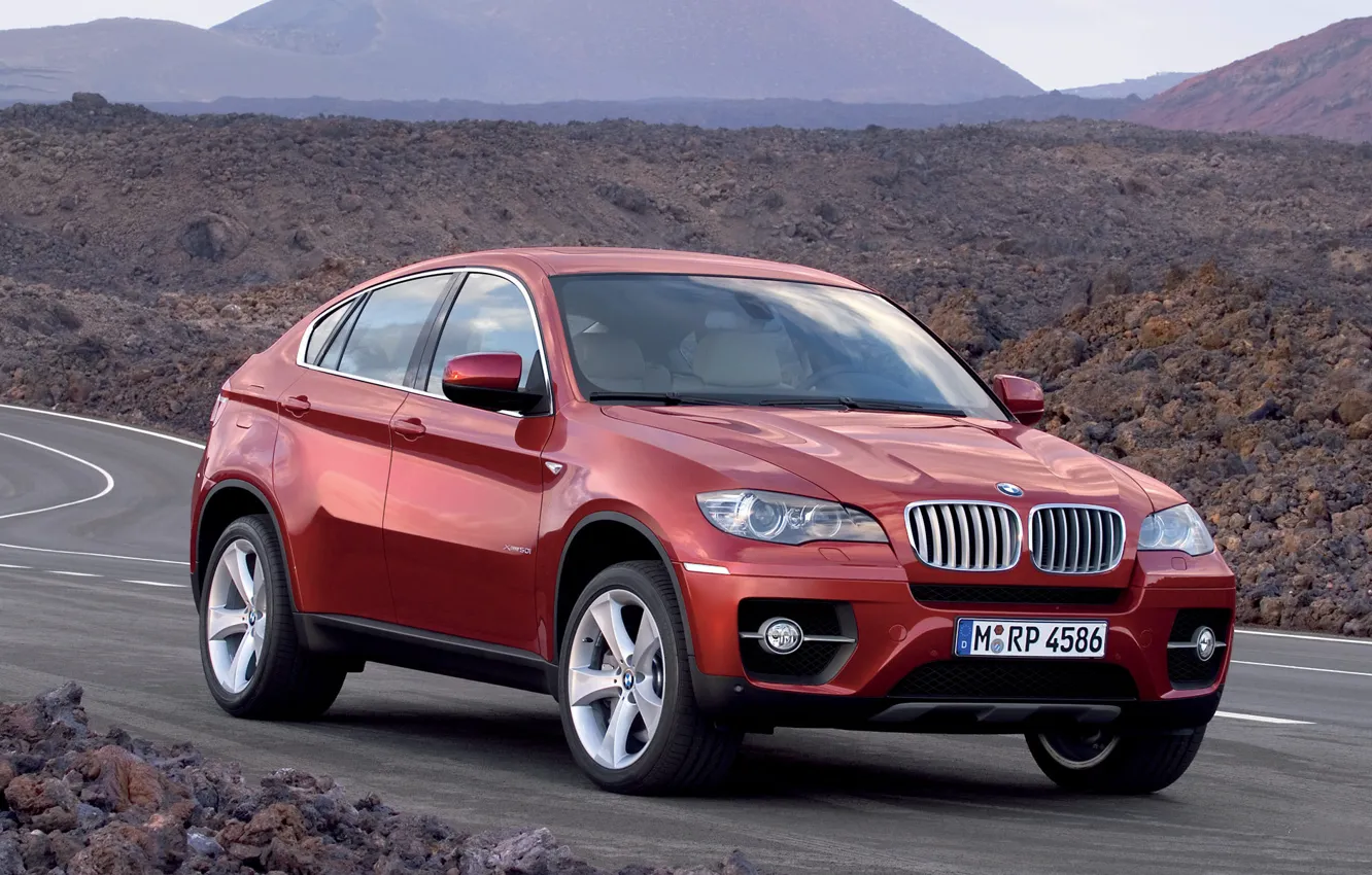 Photo wallpaper road, auto, machine, BMW, bmw x6 road