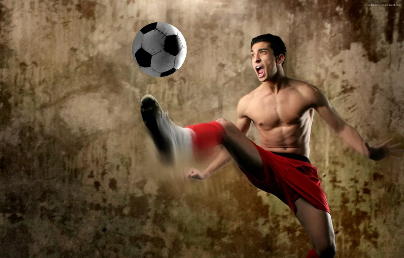 Photo wallpaper football, the ball, player, kick the ball