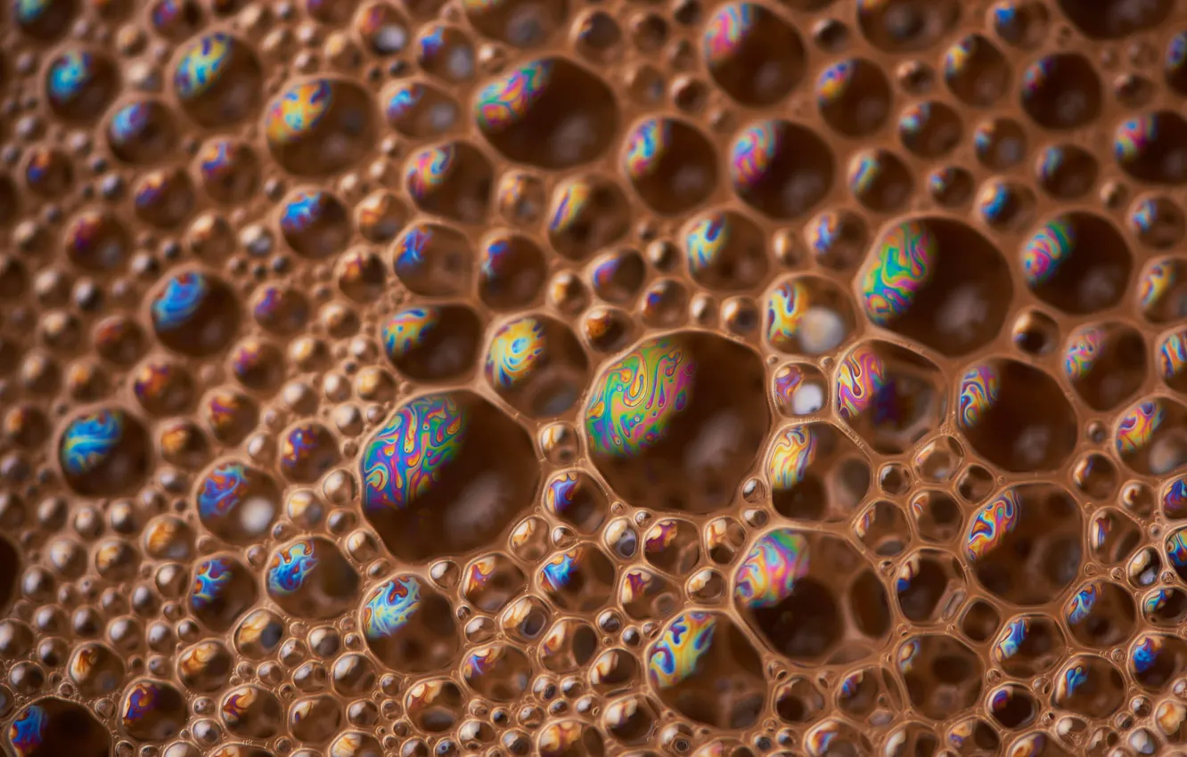 Photo wallpaper bubbles, coffee, foam
