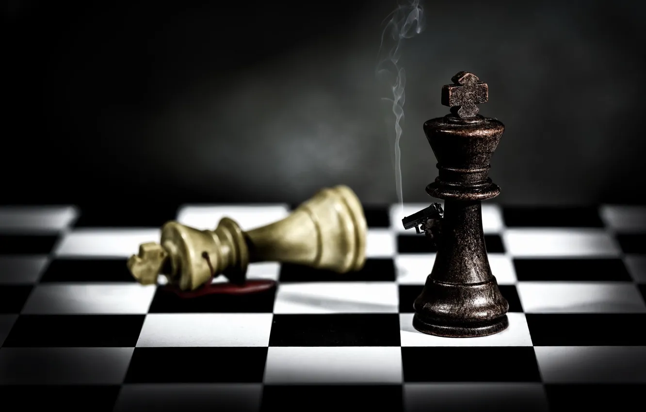 Photo wallpaper shot, chess, figure