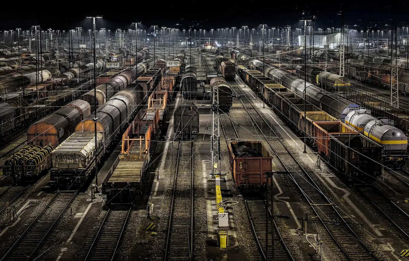 Photo wallpaper night, cars