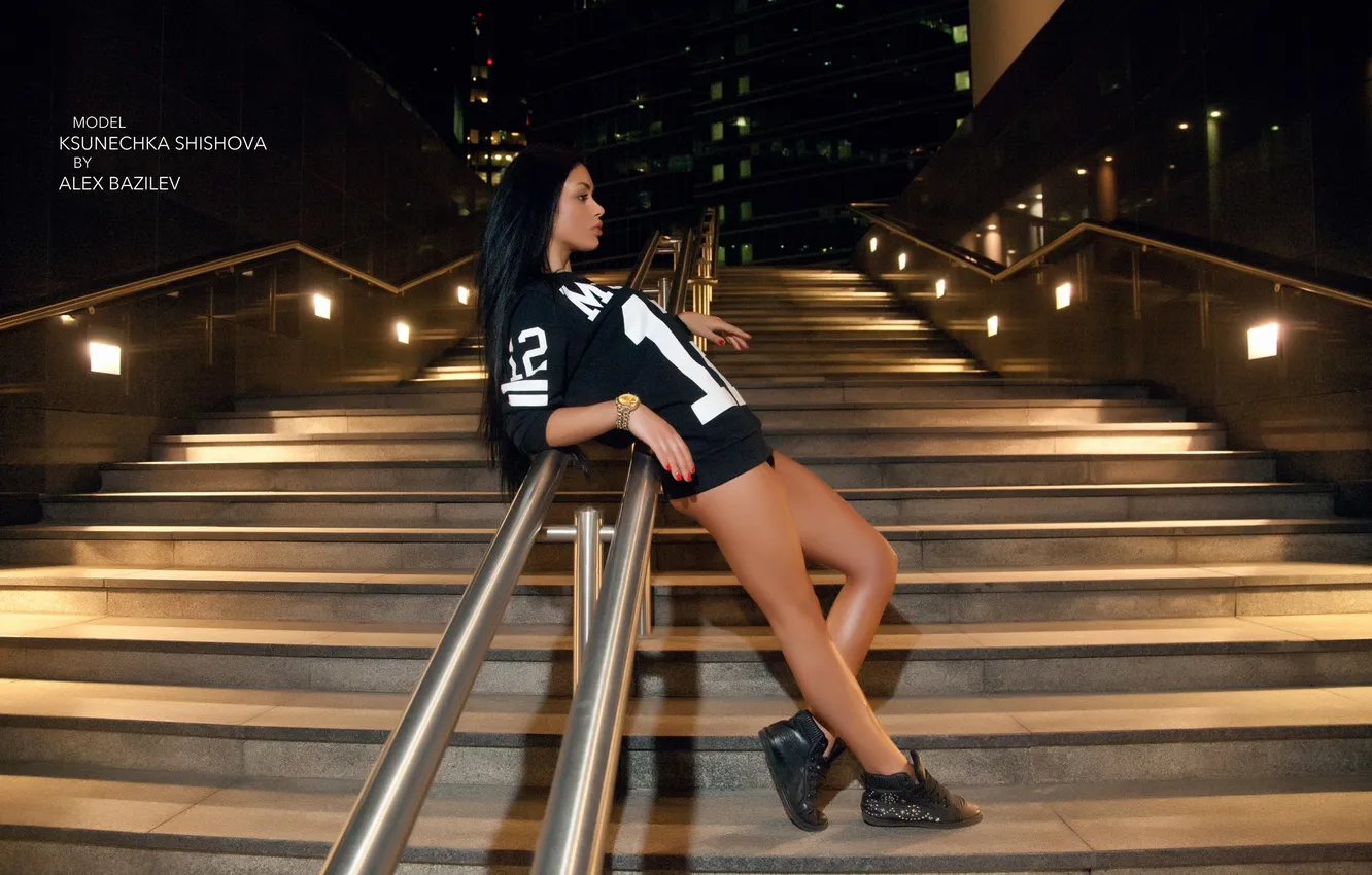 Photo wallpaper girl, watch, photographer, ladder, girl, photography, photographer, Alex Bazilev