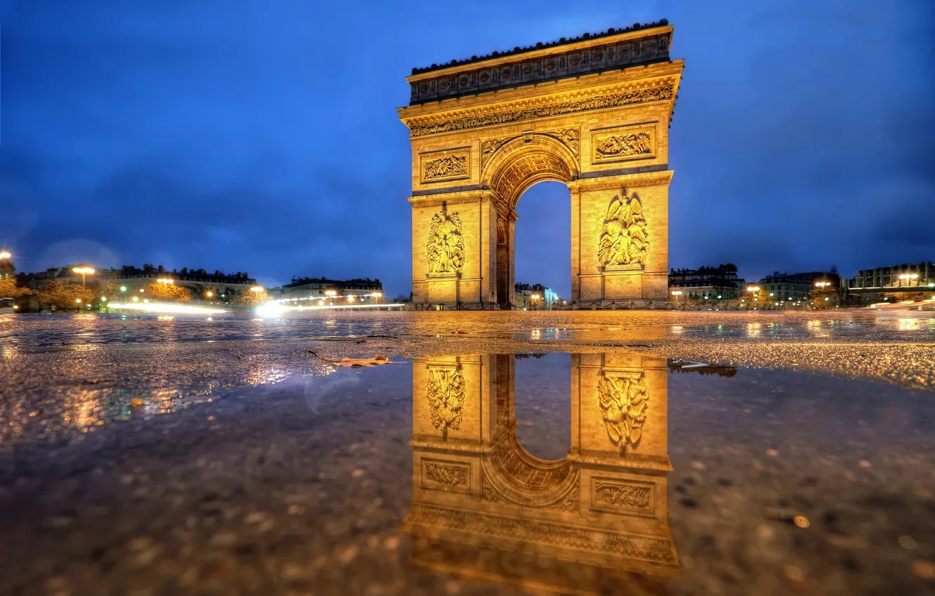 Photo wallpaper light, the city, lights, France, Paris, the evening, lighting, area