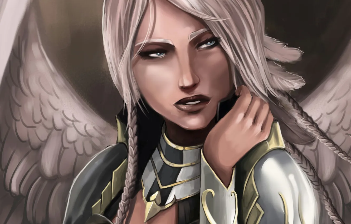 Photo wallpaper look, girl, wings