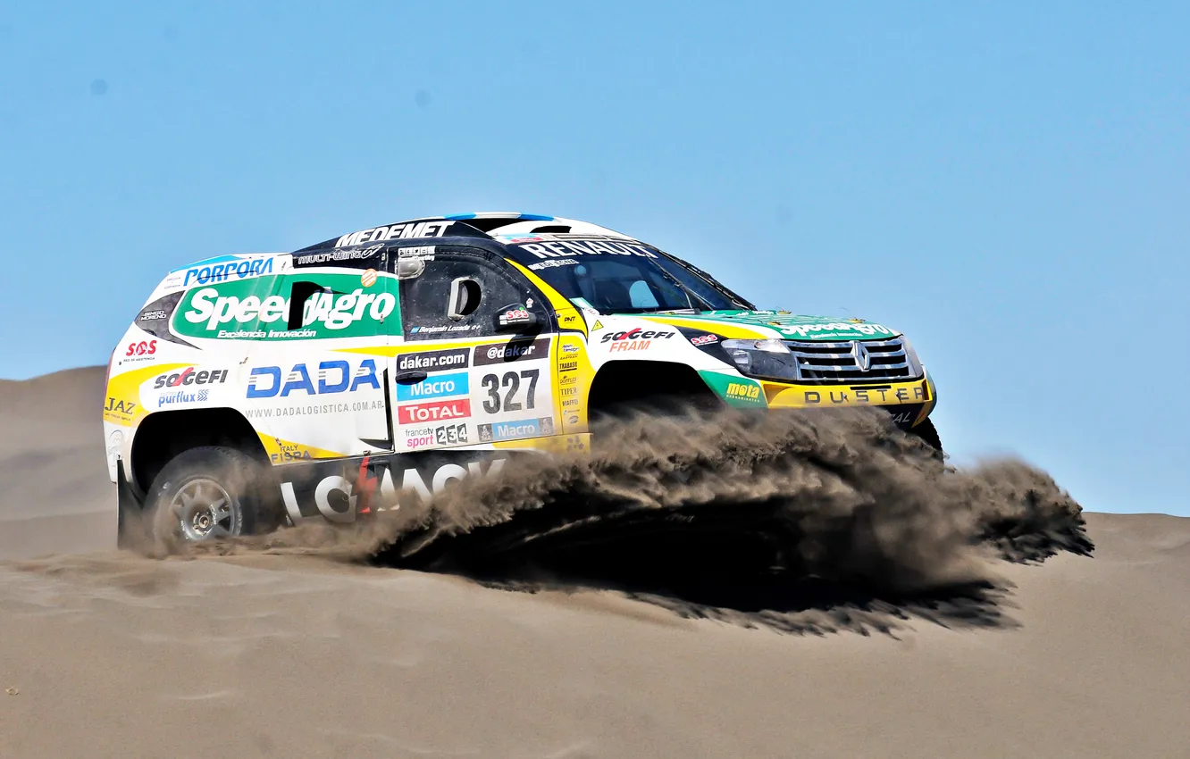 Photo wallpaper sand, machine, auto, race, sport, lights, dunes, SUV
