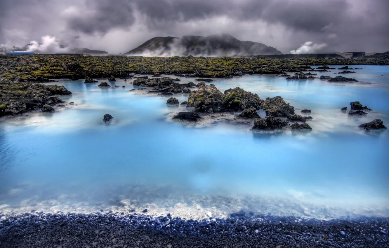Photo wallpaper nature, Iceland, Blue lagoon, blue lagoon, a great place
