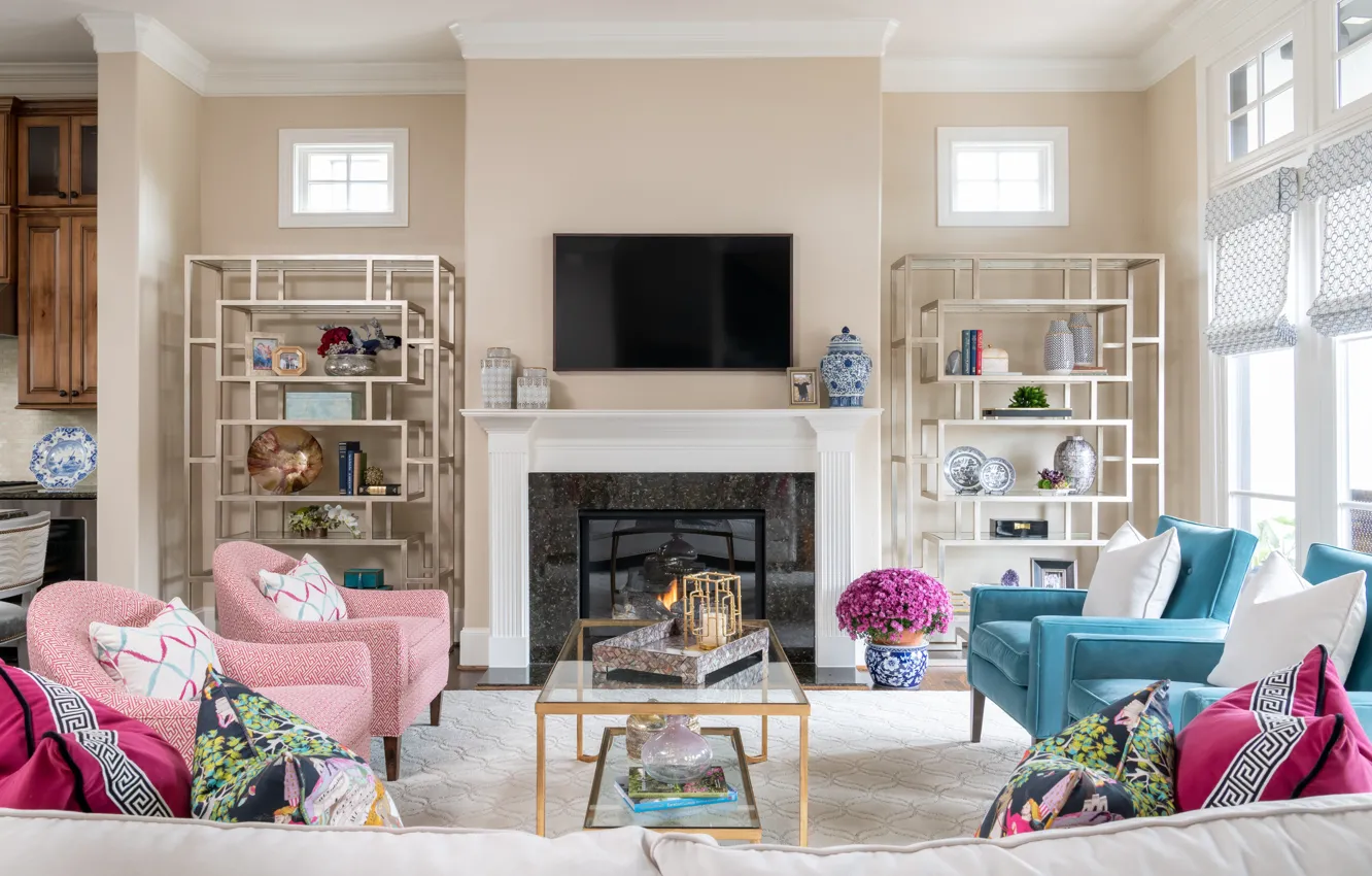 Photo wallpaper design, style, interior, fireplace, Texas, Dallas, Dallas, Texas