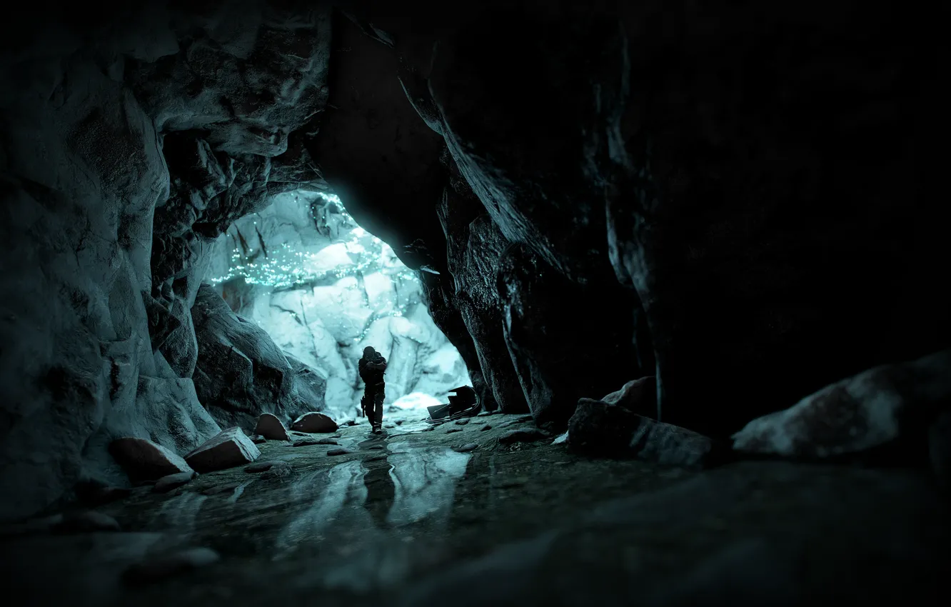 Photo wallpaper Ghost Recon, cave, Tom Clancy's Ghost Recon, Ghost Recon Breakpoint
