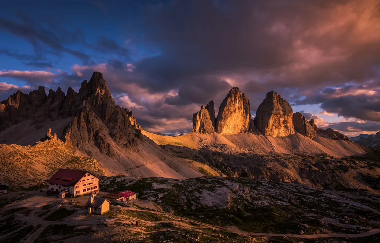 Photo wallpaper mountains, Italy, The Dolomites