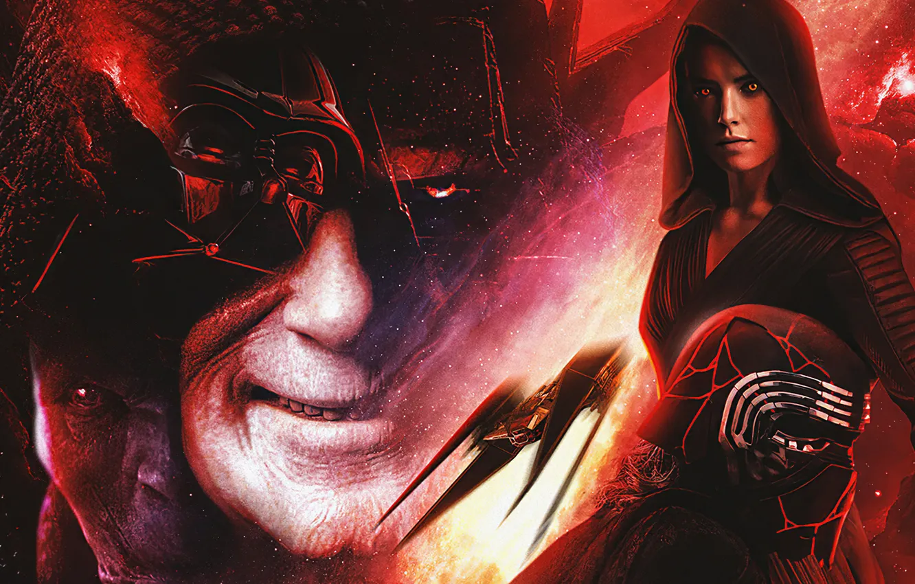 Photo wallpaper eyes, Sith, red, Palpatine, Rey, Kyle Wren, Stars Wars
