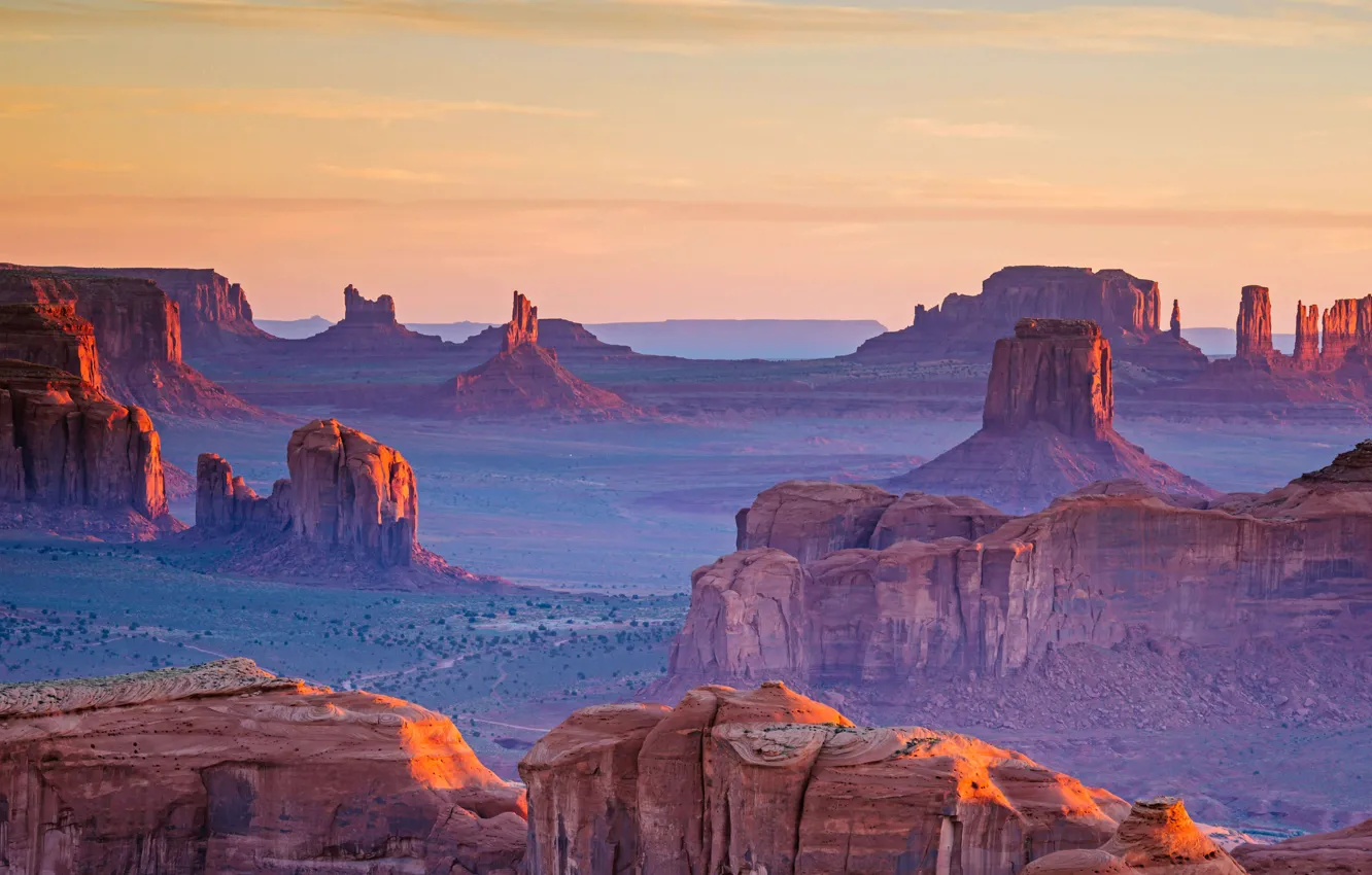 Photo wallpaper panorama, AZ, Utah, USA, Monument valley