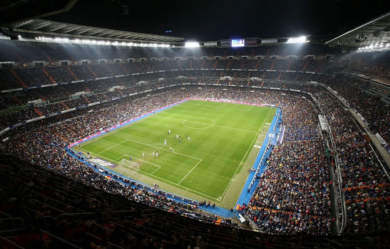 Photo wallpaper football, stadium, the audience, Santiago Bernabeu, Real Madrid