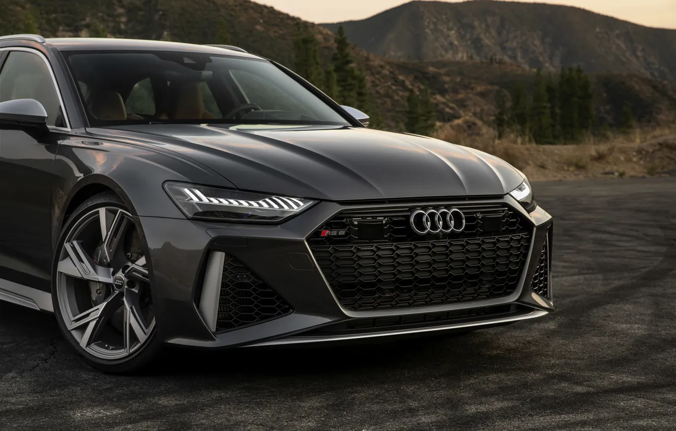 Photo wallpaper Audi, the front part, universal, RS 6, 2020, 2019, dark gray, V8 Twin-Turbo