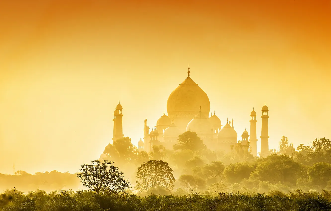 Photo wallpaper Taj Mahal, architecture, India, Golden Taj