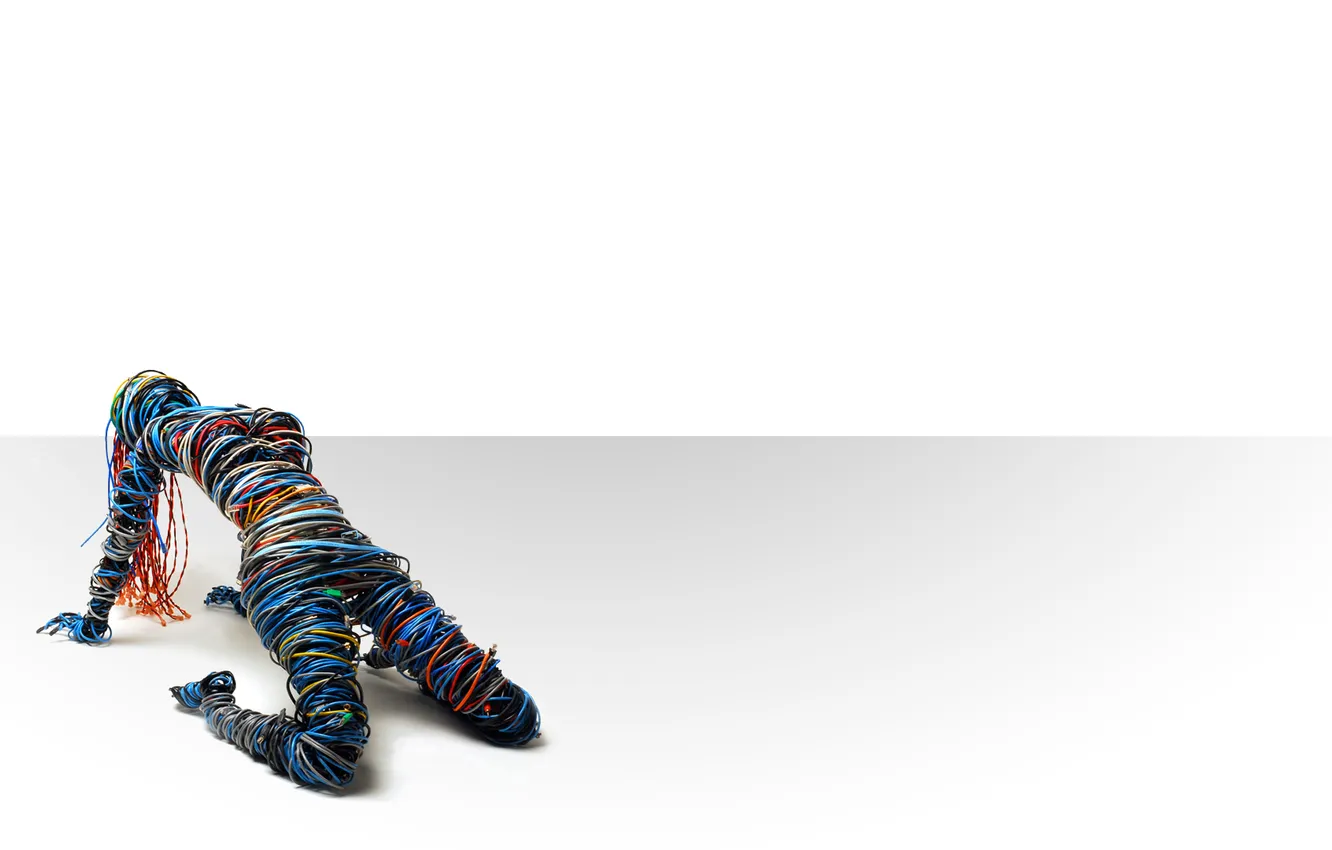 Photo wallpaper girl, abstraction, Wallpaper, wire, color, figure