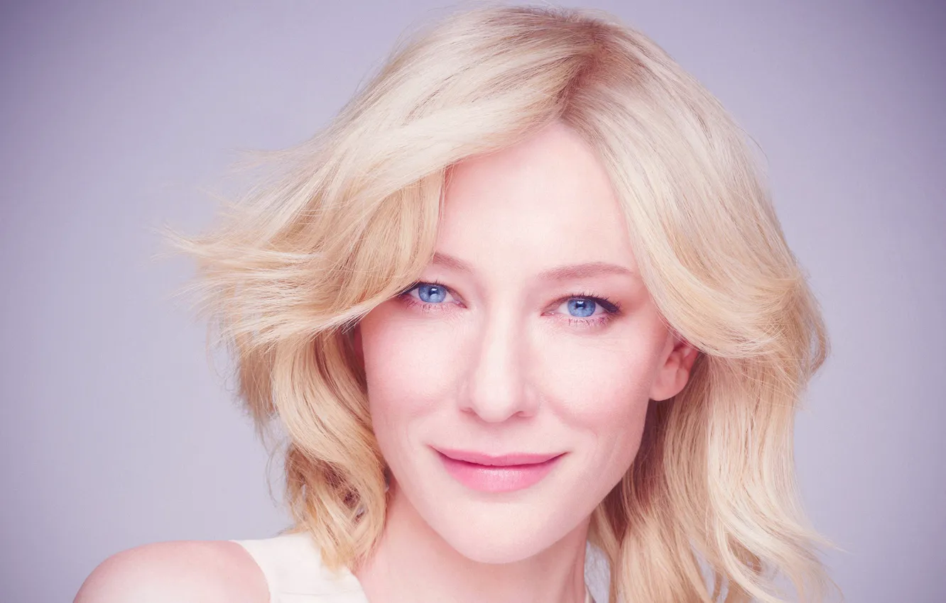 Photo wallpaper woman, blue, beauty, celebration, blonde, eyed, actress, Cate Blanchett