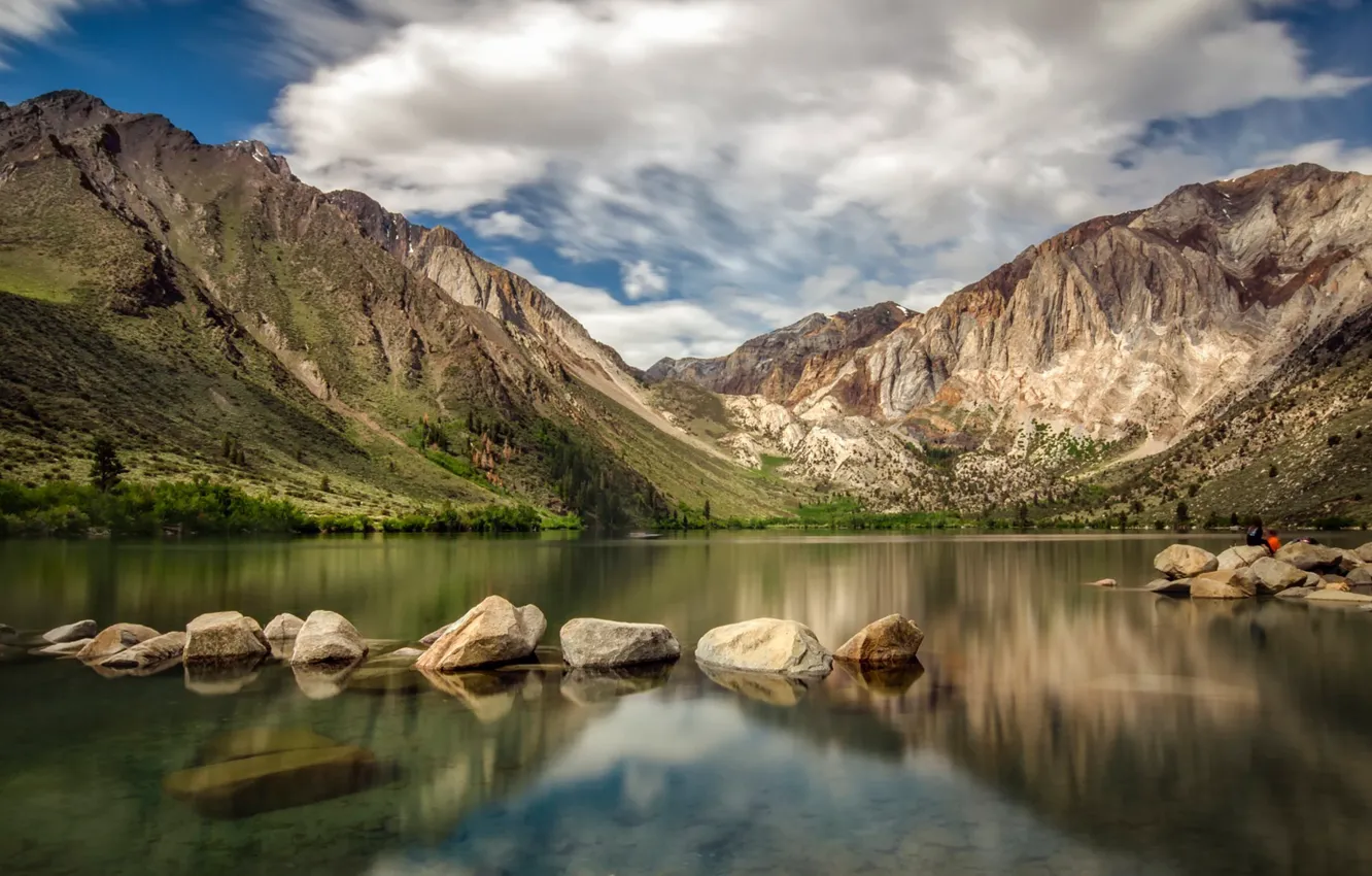 Photo wallpaper mountains, lake, California, Convict Lake