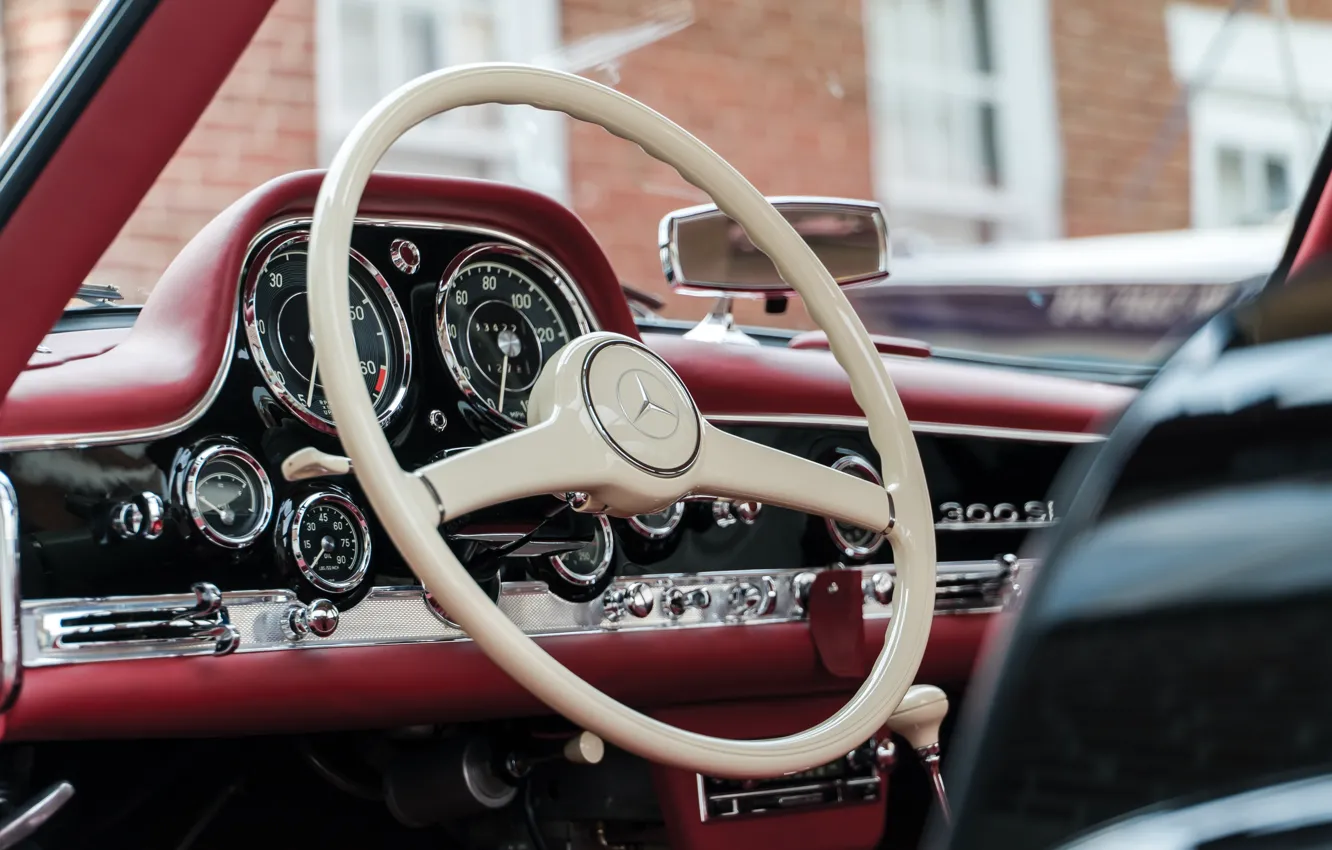 Photo wallpaper Mercedes-Benz, 300SL, Mercedes-Benz 300 SL, steering wheel, Gullwing, torpedo
