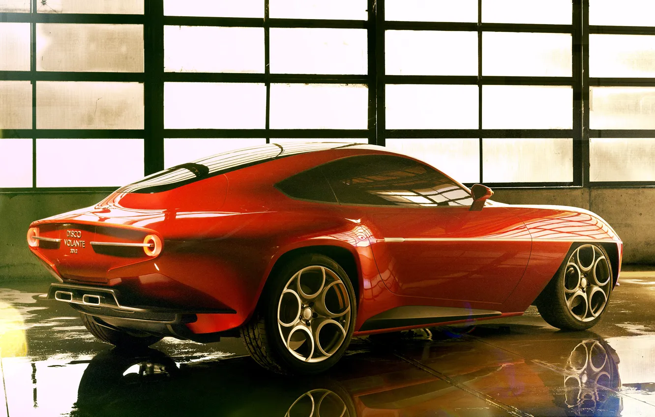 Photo wallpaper Concept, red, car, beautiful, Touring, Flying Disc, SuperLeggera